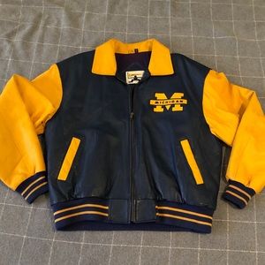 michigan wolverines leather jacket